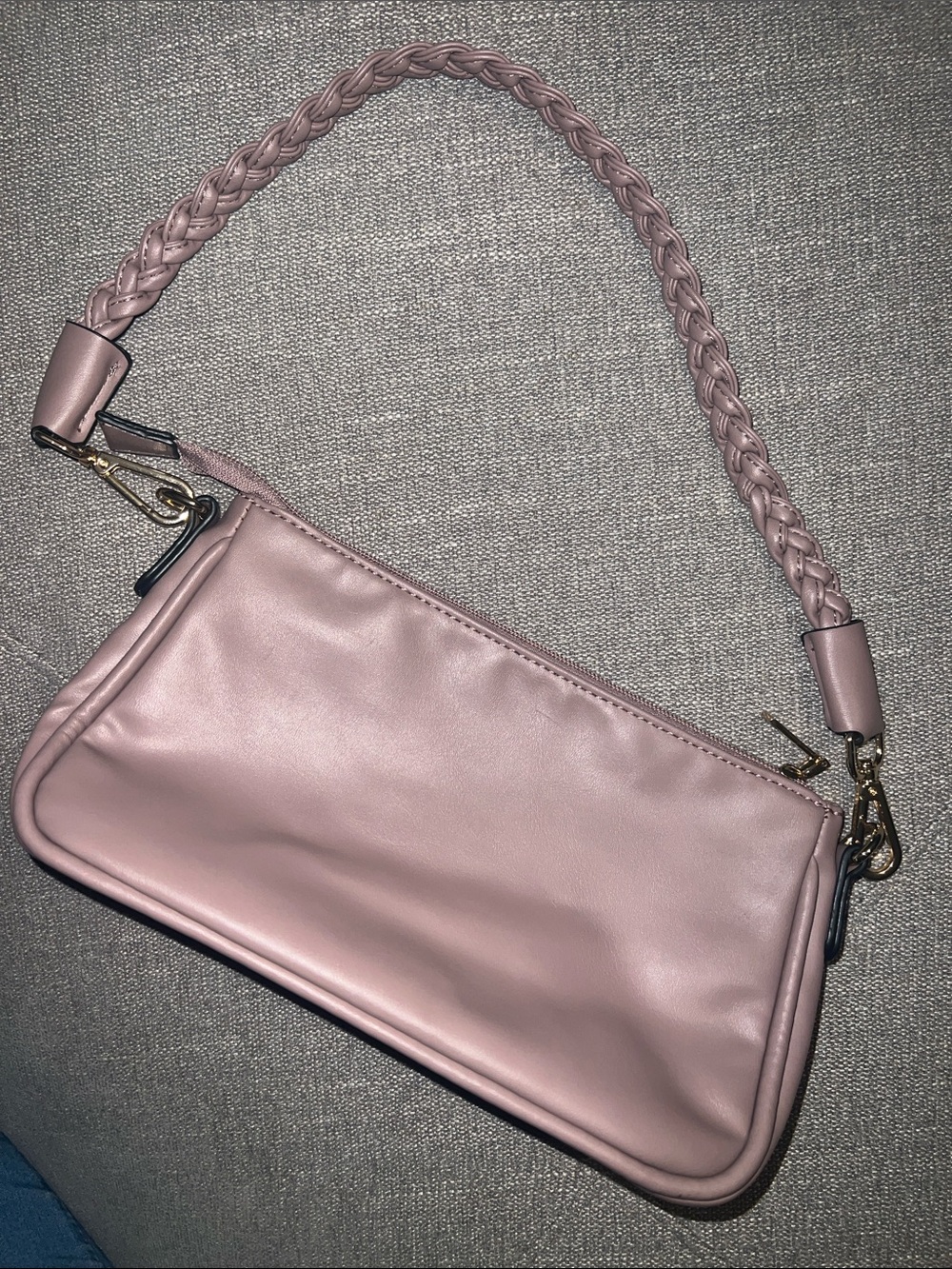 Women's Braided-Handle Shoulder Bag in Dusty Pink/Lavender